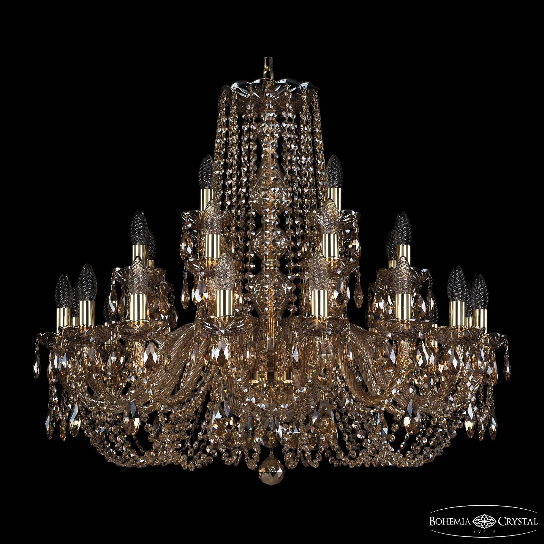 1402/16+8+4/300 G M721 Подвесная хрустальная люстра 1402 Bohemia 1402/16+8+4/300 G M721