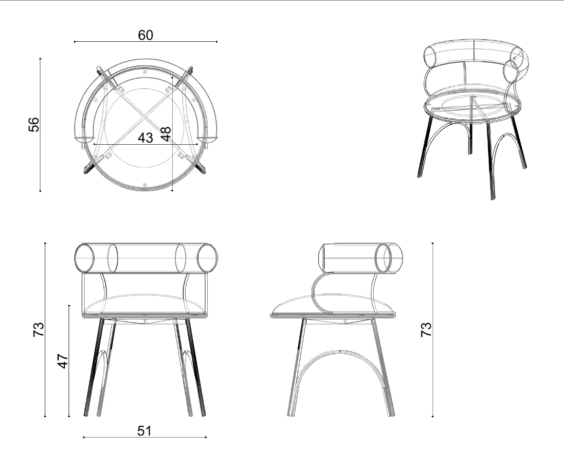 Round Chair Обеденный стул Delight Collection Round Round Chair