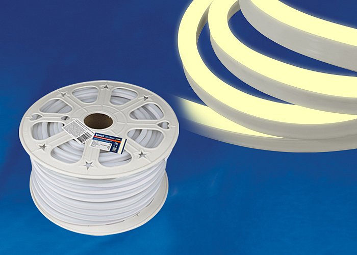 ULS-N21-2835-120LED/m-8mm-IP67-220V-8W/m-50M-WW бобина Светодиодный шнур Uniel ULS-N21-2835-120LED/m-8mm-IP67-220V-8W/m-50M-WW бобина