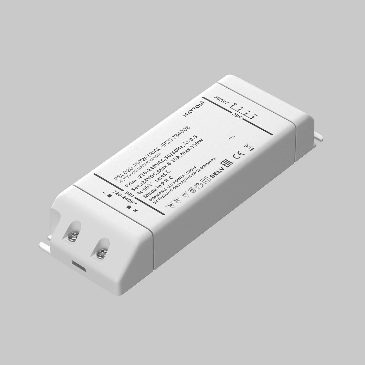 Источник напряжения Triac 24В 150Вт IP 20 Maytoni Источники напряжения Triac 734008