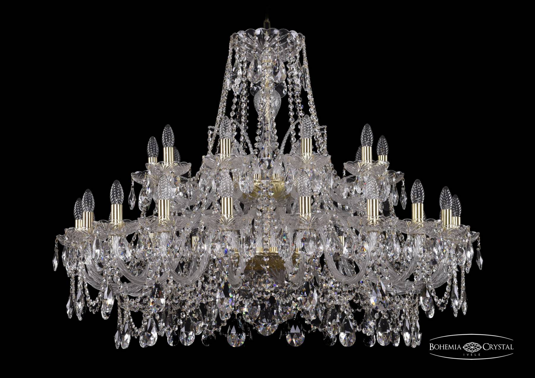 1411/20+10/400/2d G Подвесная хрустальная люстра 1411 Bohemia 1411/20+10/400/2d G