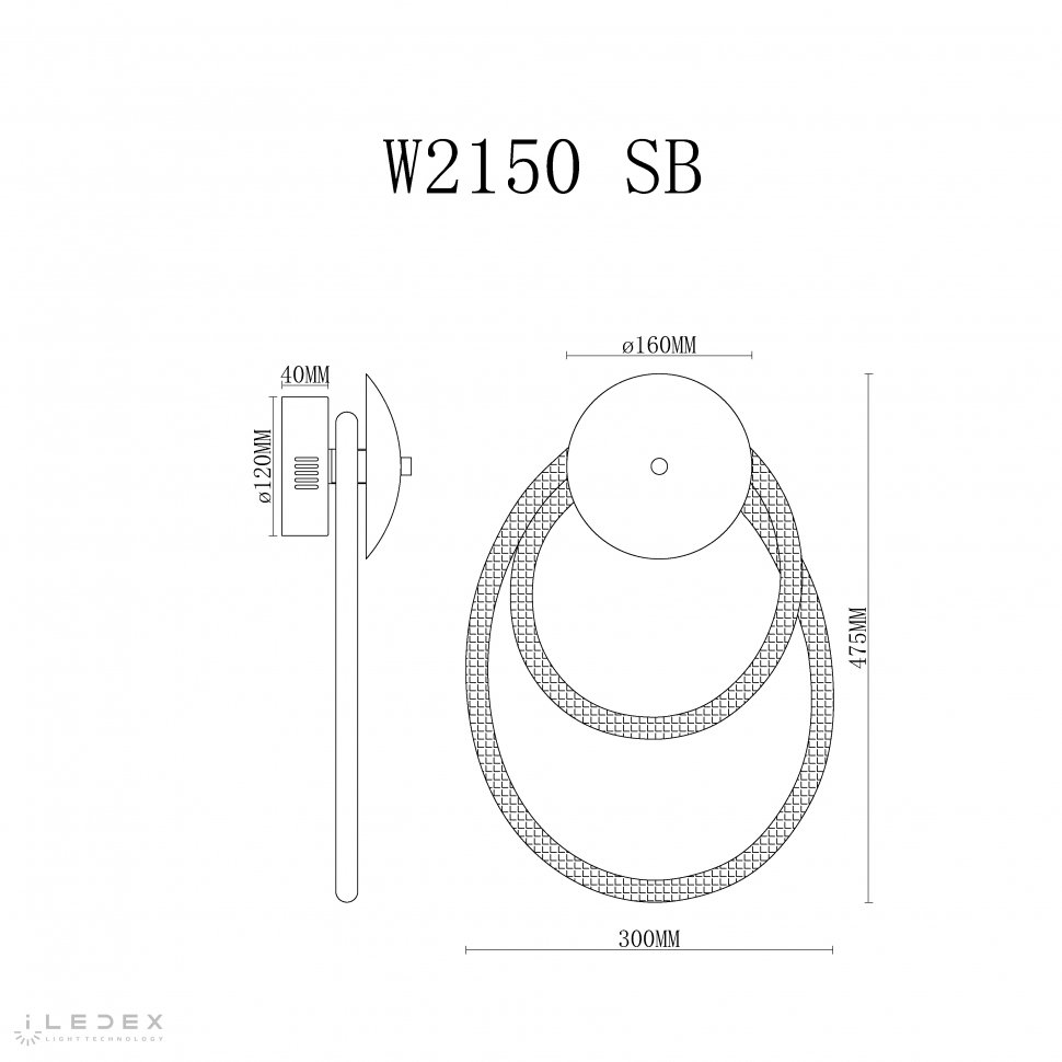 Настенное бра ILedex Cross W2150 SB
