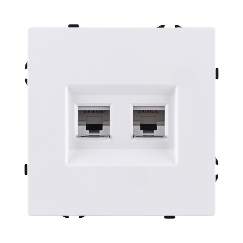 EC-018WH Розетка двойная Ethernet RJ45 Cat.6, белый матовый Kollinger Eclipse EC-018WH