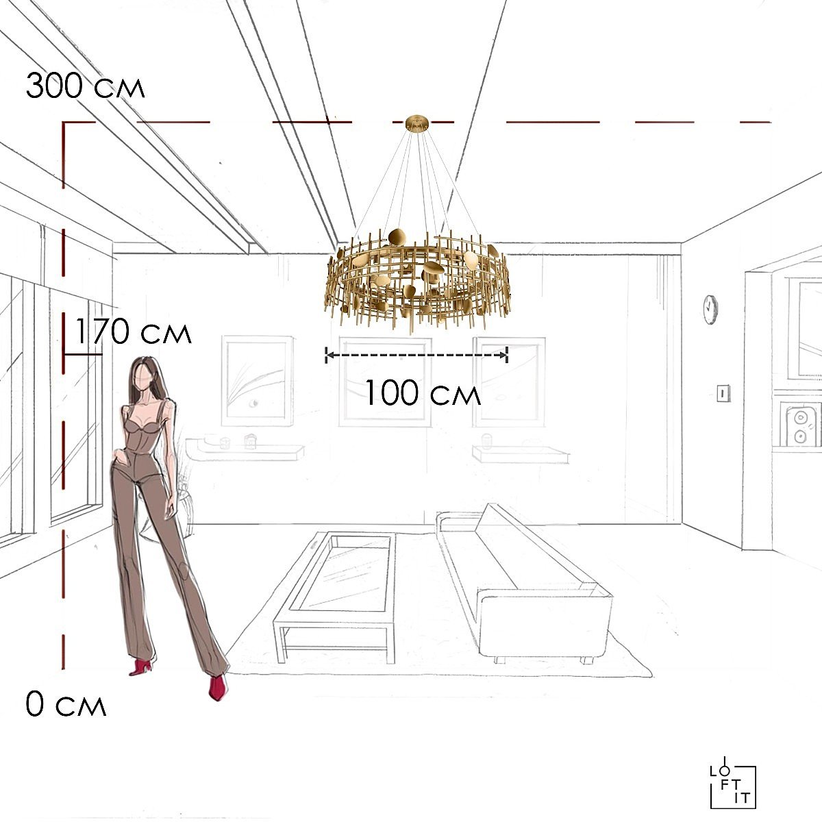Подвесная люстра Loft It Escama 10396/1000C