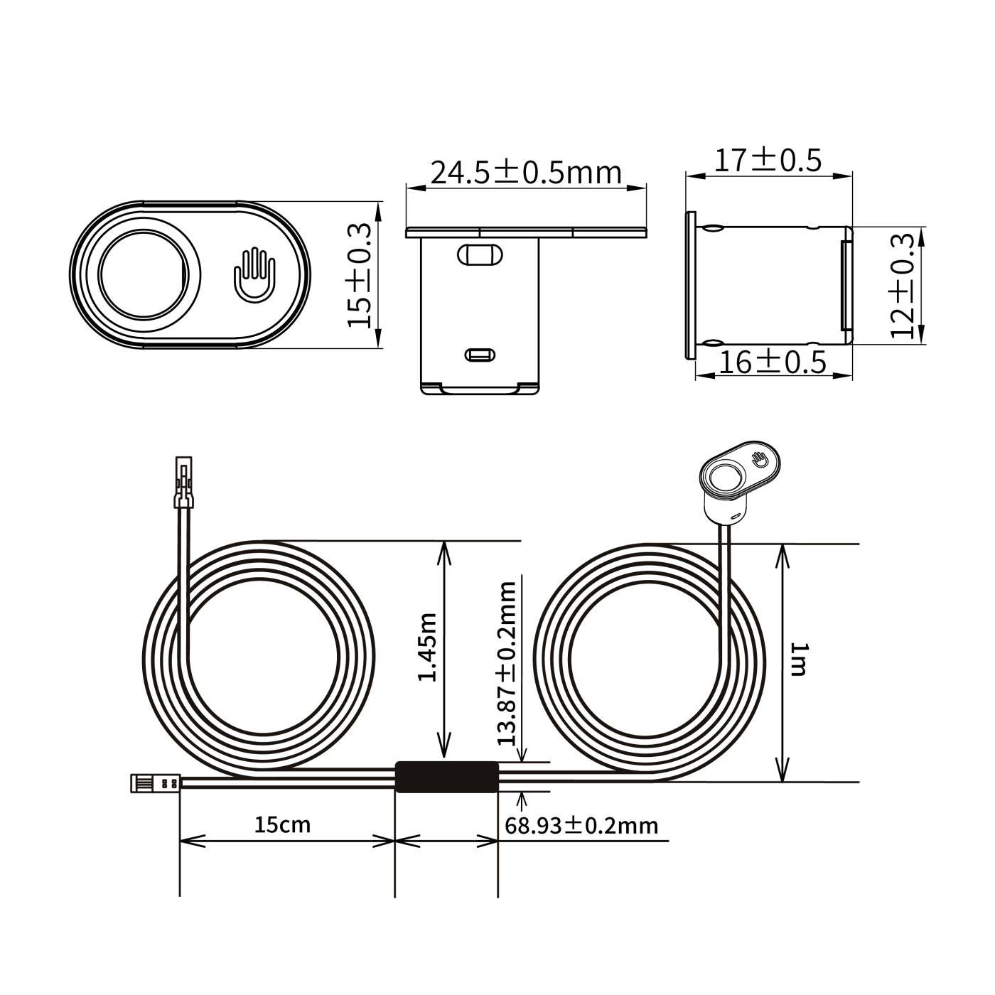 00-00045486 Датчик сенсорный взмах руки SR-Wind-Hand Wave, SWG Standard 00-00045486