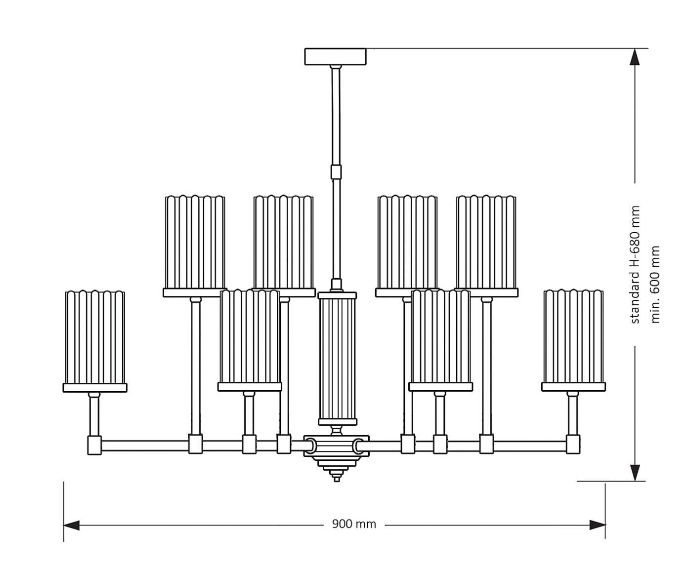 Люстра на штанге Kutek Empoli Ryfel EMP-ZW-8(Z)R
