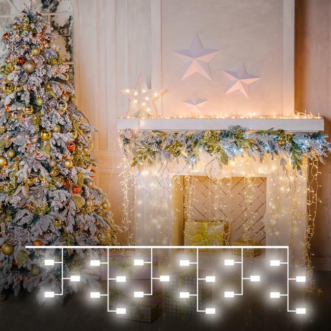 100-001 теплый белый 1,8*0,5м IP20 Гирлянда Eurosvet 100-001 100-001 теплый белый 1,8*0,5м IP20