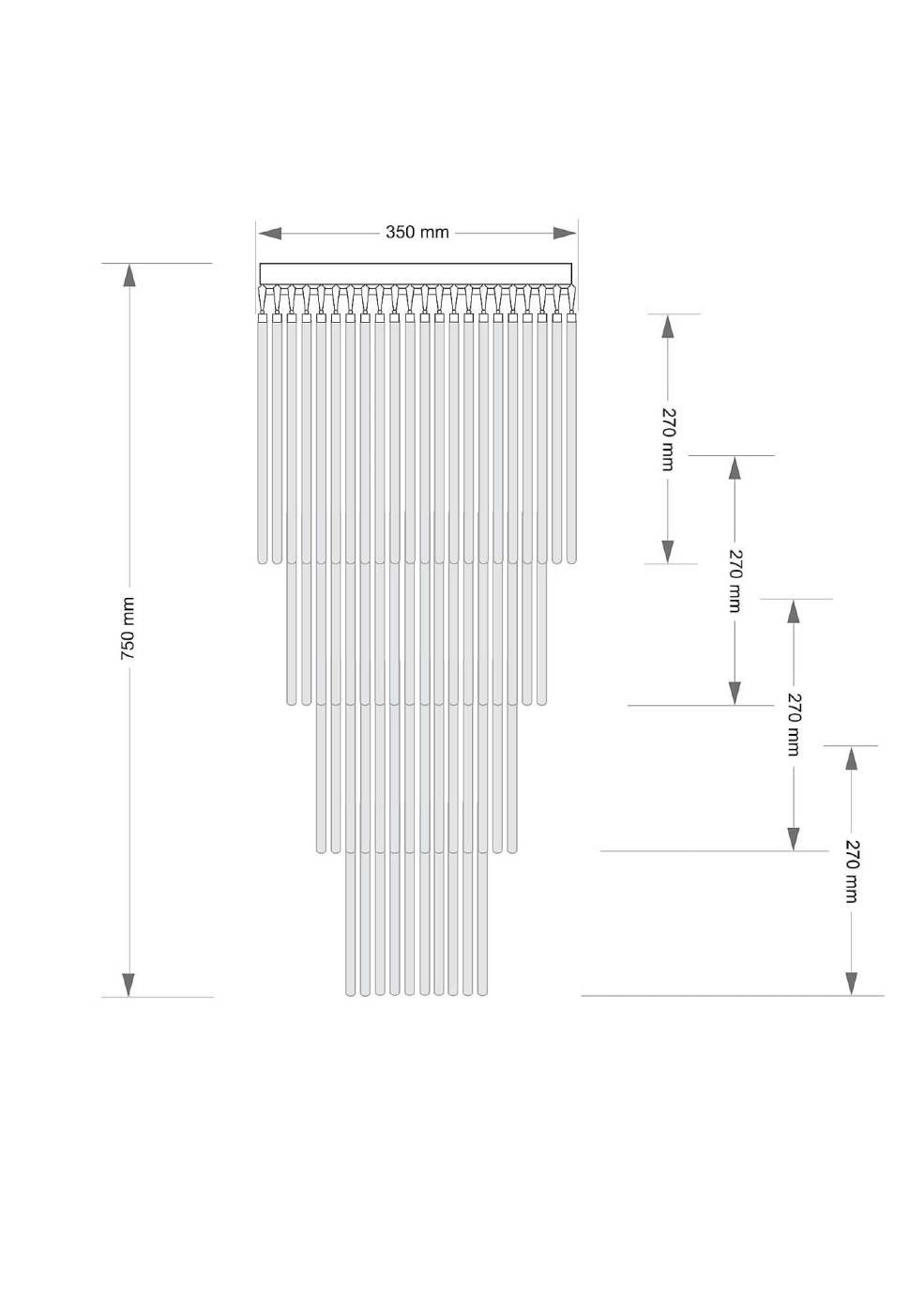Люстра каскадная Kutek Filago FIL-PLM-7(P)350/270