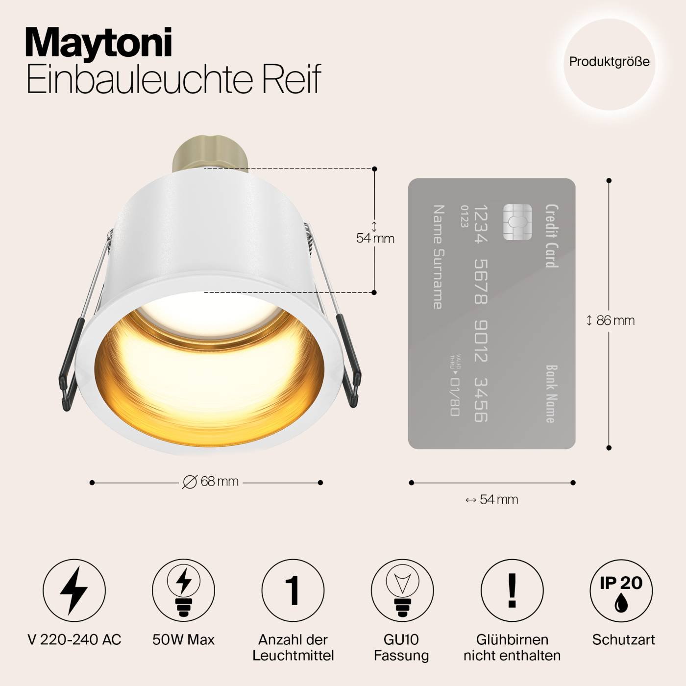 DL049-01WG Встраиваемый светильник Maytoni Reif DL049-01WG