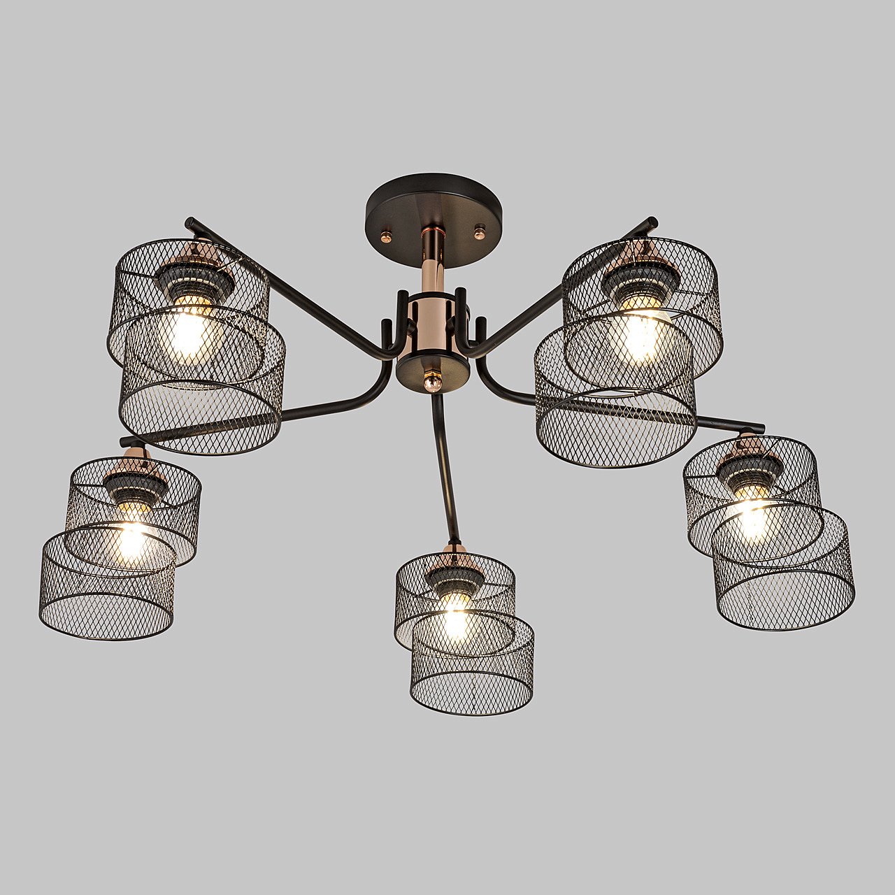 Потолочная люстра IMEX MD.4252-5-S-BK+FGD