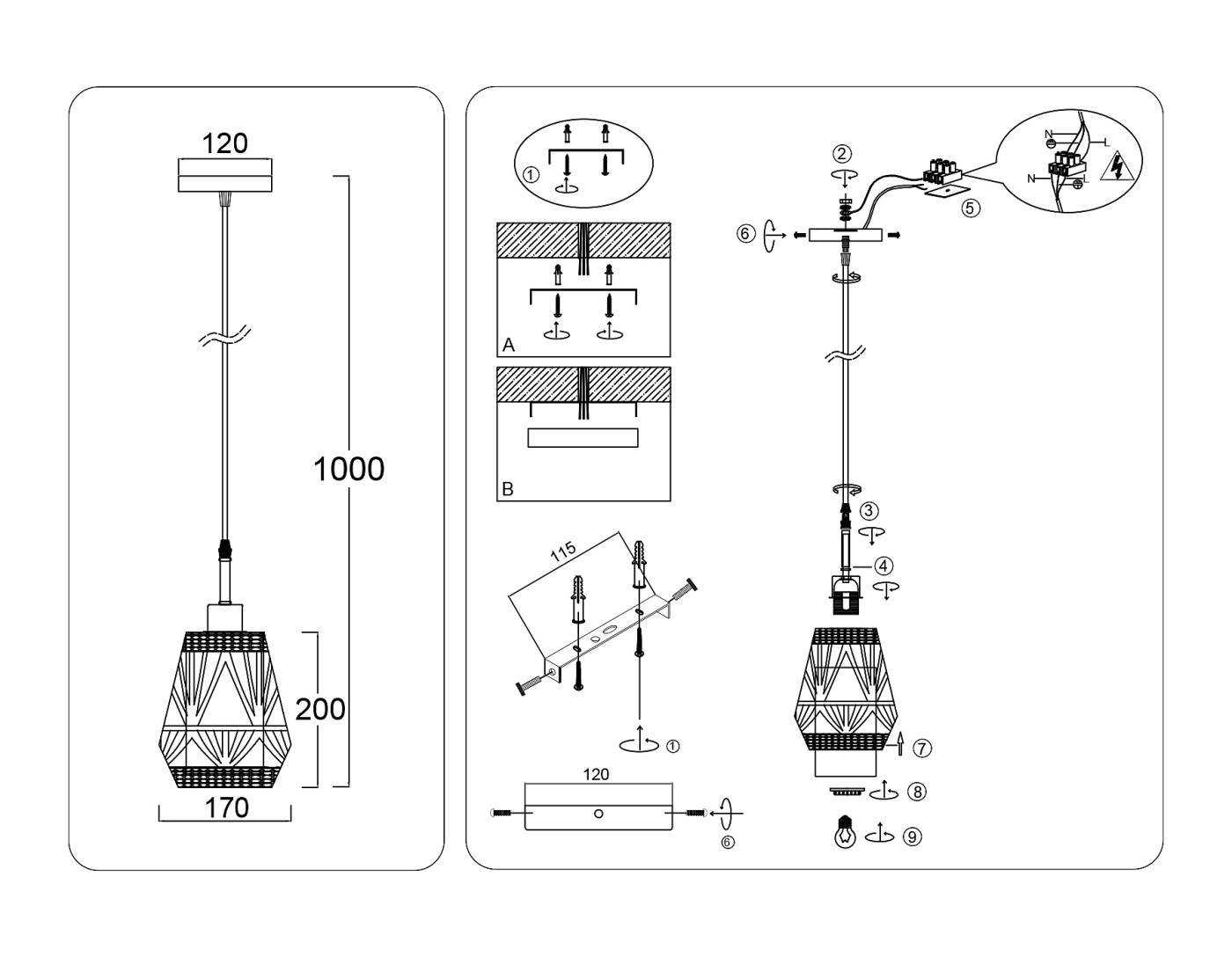Светильник подвесной Ambrella Loft TR8521