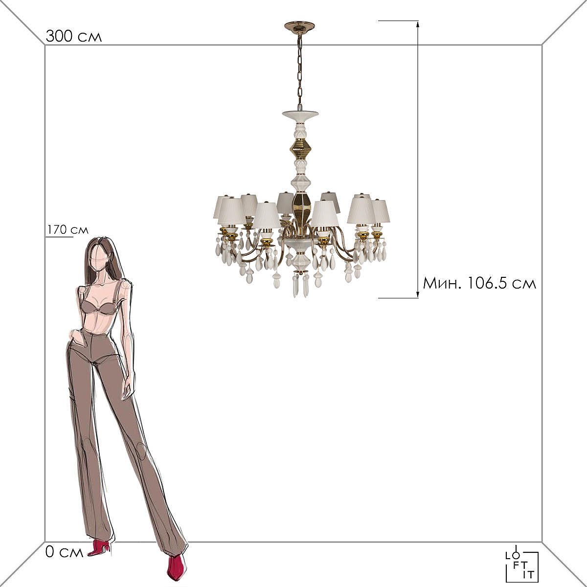 10203/10 White Подвесная люстра Loft It Grace 10203/10 White