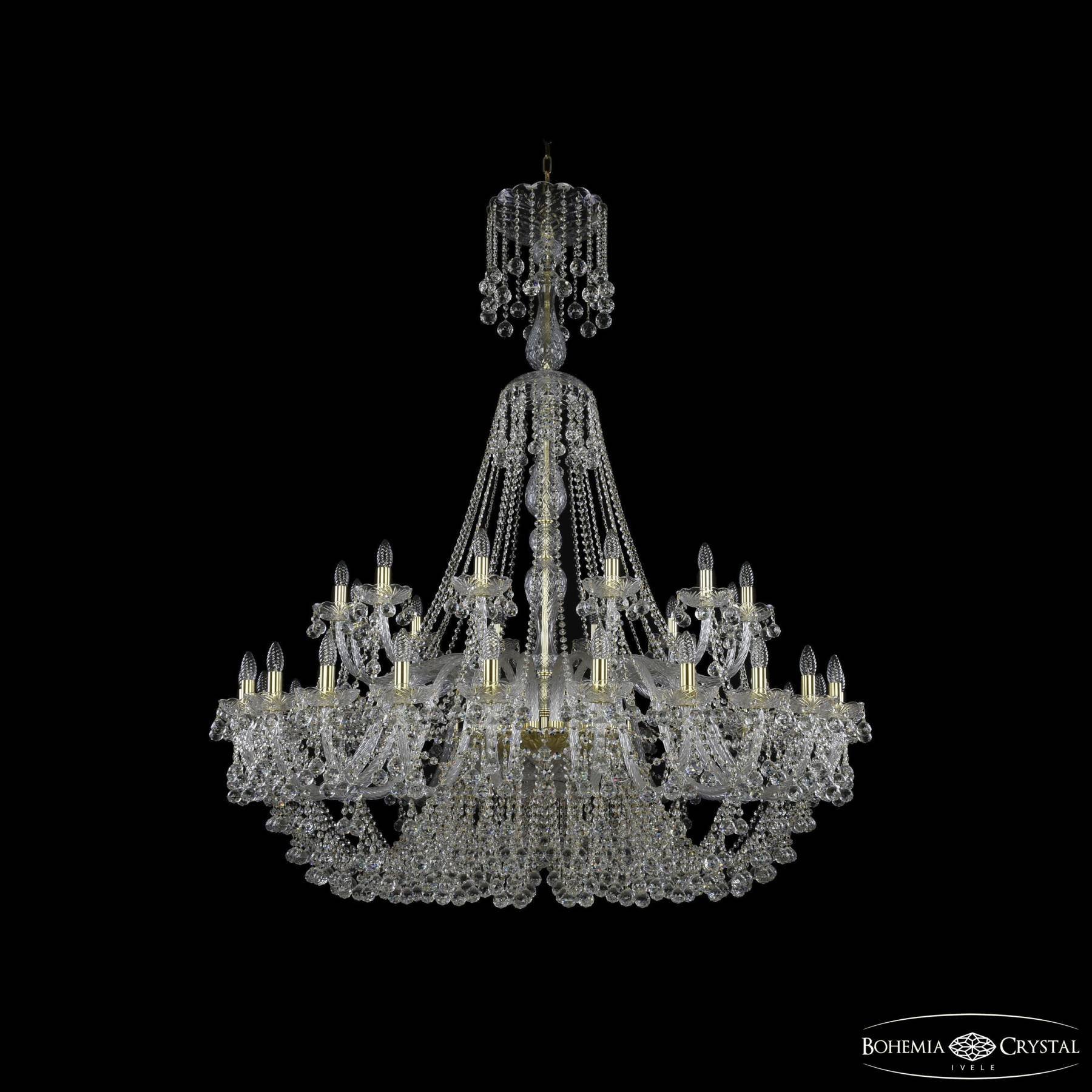 1409/24+12/530/XL-170 G Подвесная хрустальная люстра 1409 Bohemia 1409/24+12/530/XL-170 G