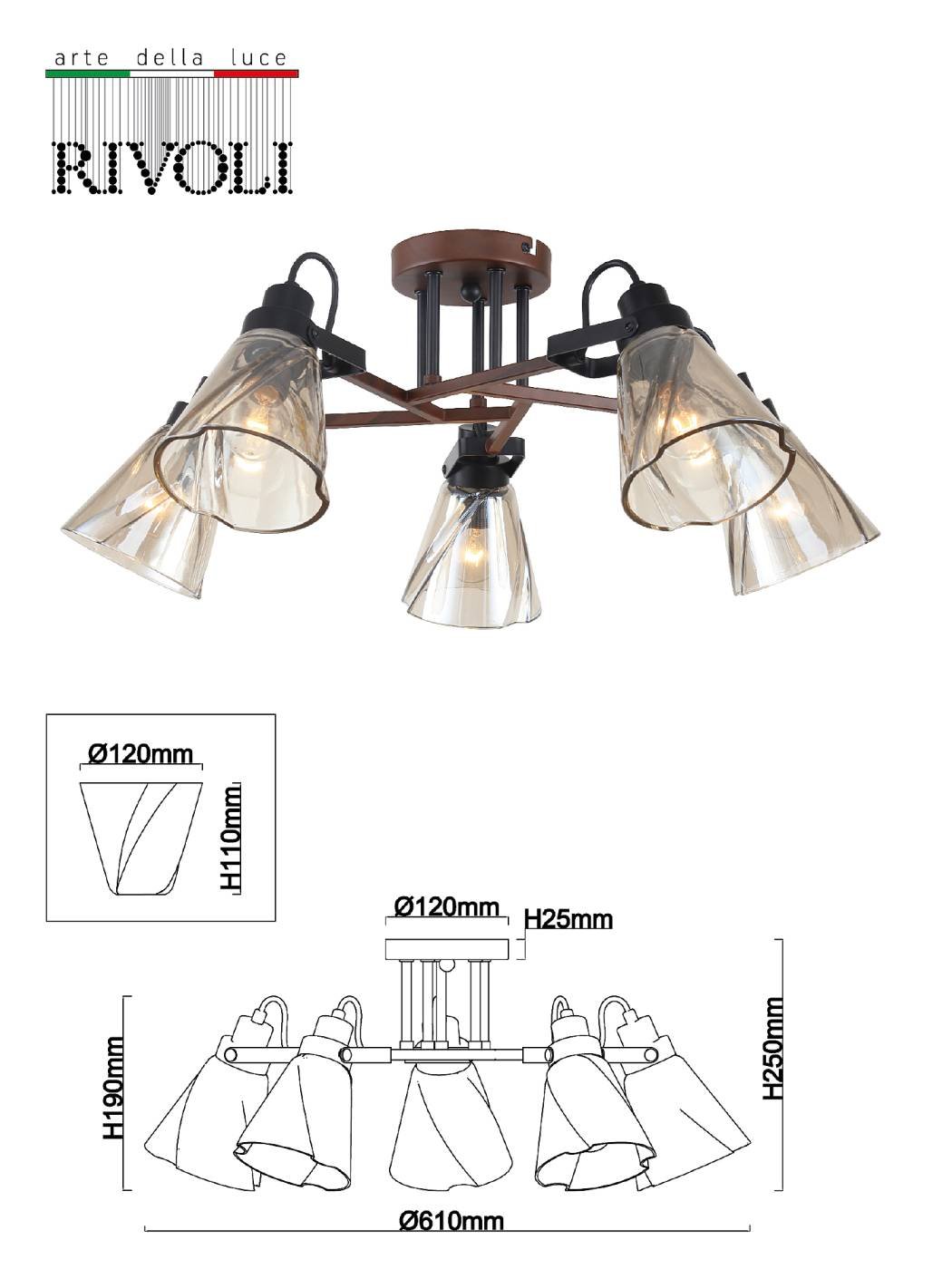 5098-305 Потолочная люстра Rivoli Clarissa 5098-305