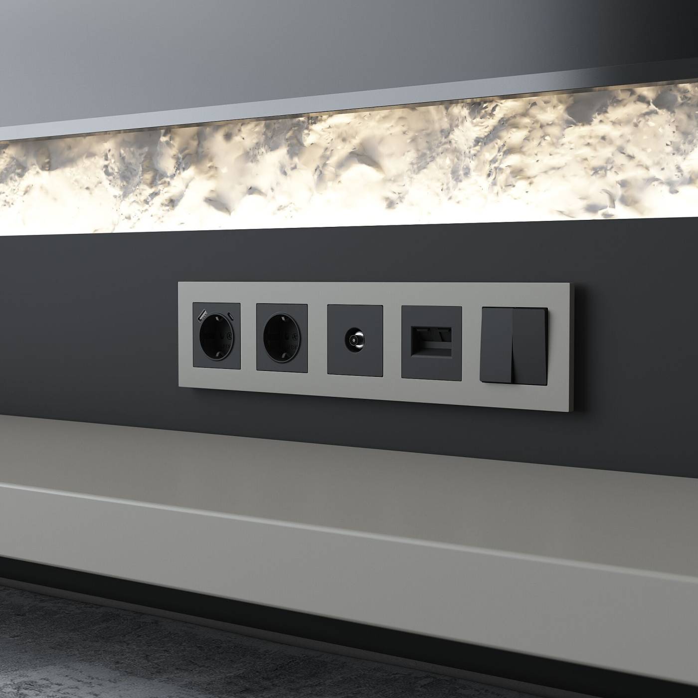 W0052917/ Рамка на 5 постов Slab (дымчатый софт) Рамка Werkel W0052917/ Рамка на 5 постов Slab (дымчатый софт)