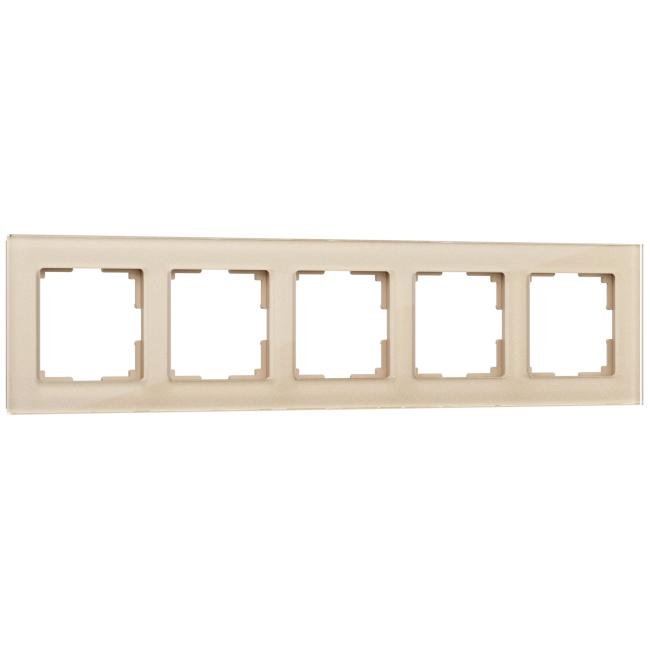 Рамка Werkel W0051111/ Рамка на 5 постов Favorit (шампань,стекло)