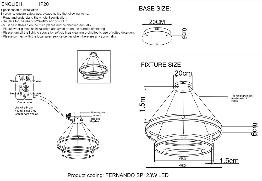 FERNANDO SP123W LED BLACK/GOLD Подвесная люстра Crystal Lux Fernando FERNANDO SP123W LED BLACK/GOLD