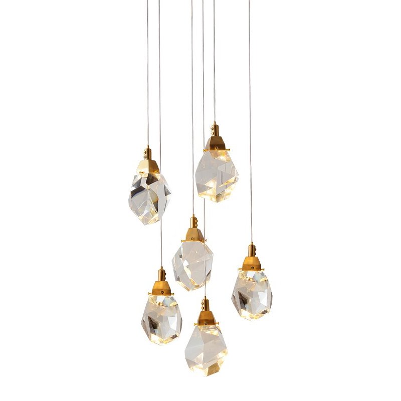 9701P/6R brass Светильник подвесной Delight Collection Crystal rock II 9701P/6R brass