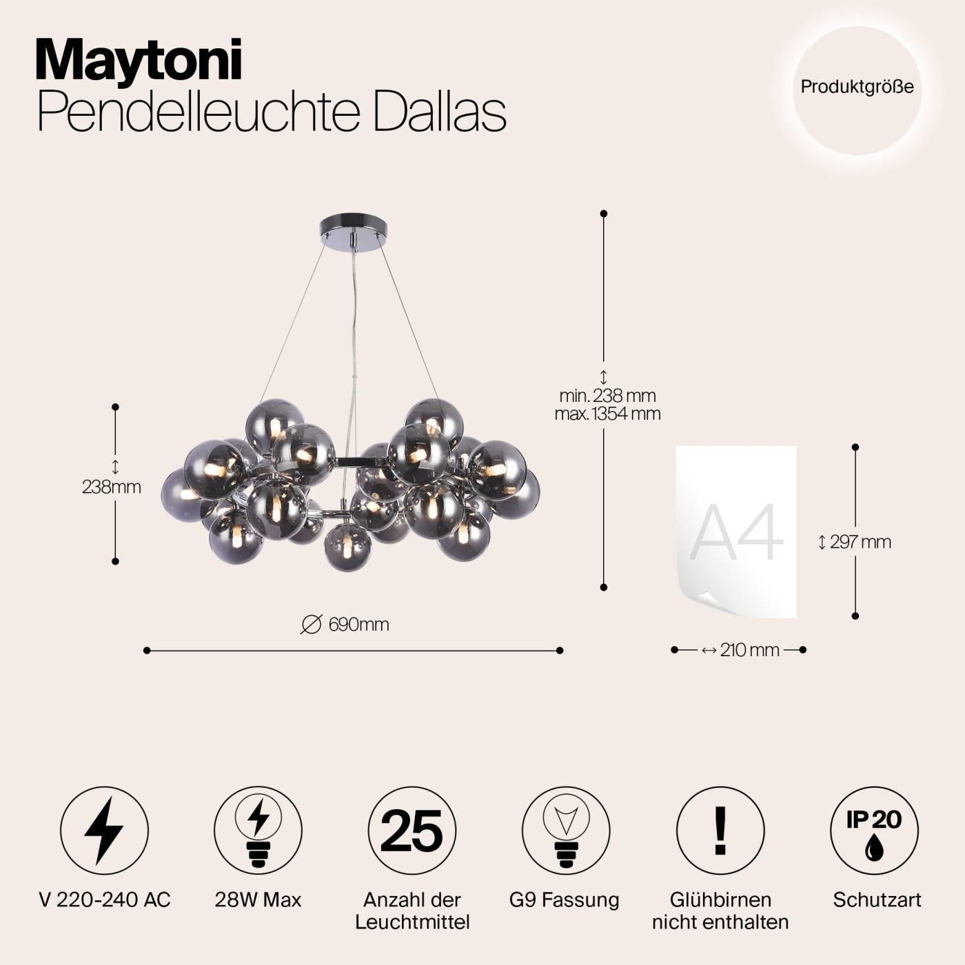 Подвесная люстра Maytoni Dallas MOD548PL-25CH