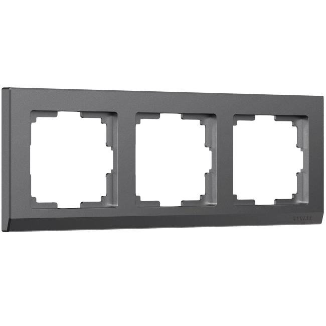 W0031864/ Рамка на 3 поста Stark (графит матовый) Рамка Werkel W0031864/ Рамка на 3 поста Stark (графит матовый)