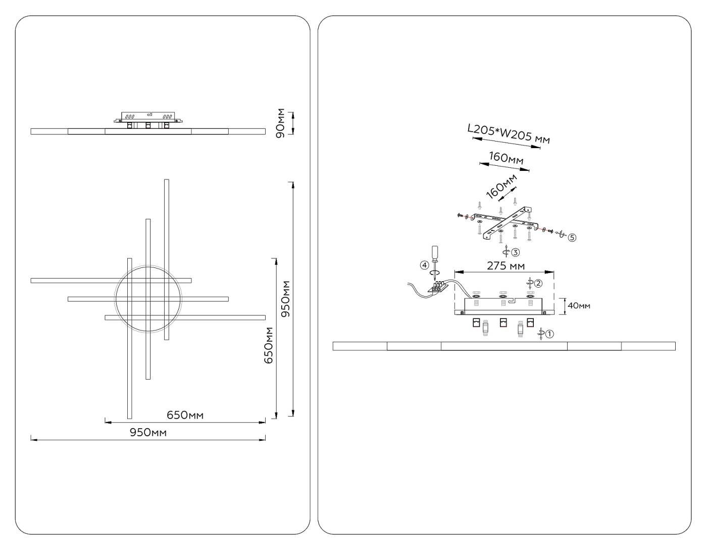 Потолочная люстра Ambrella LineTech FL6286