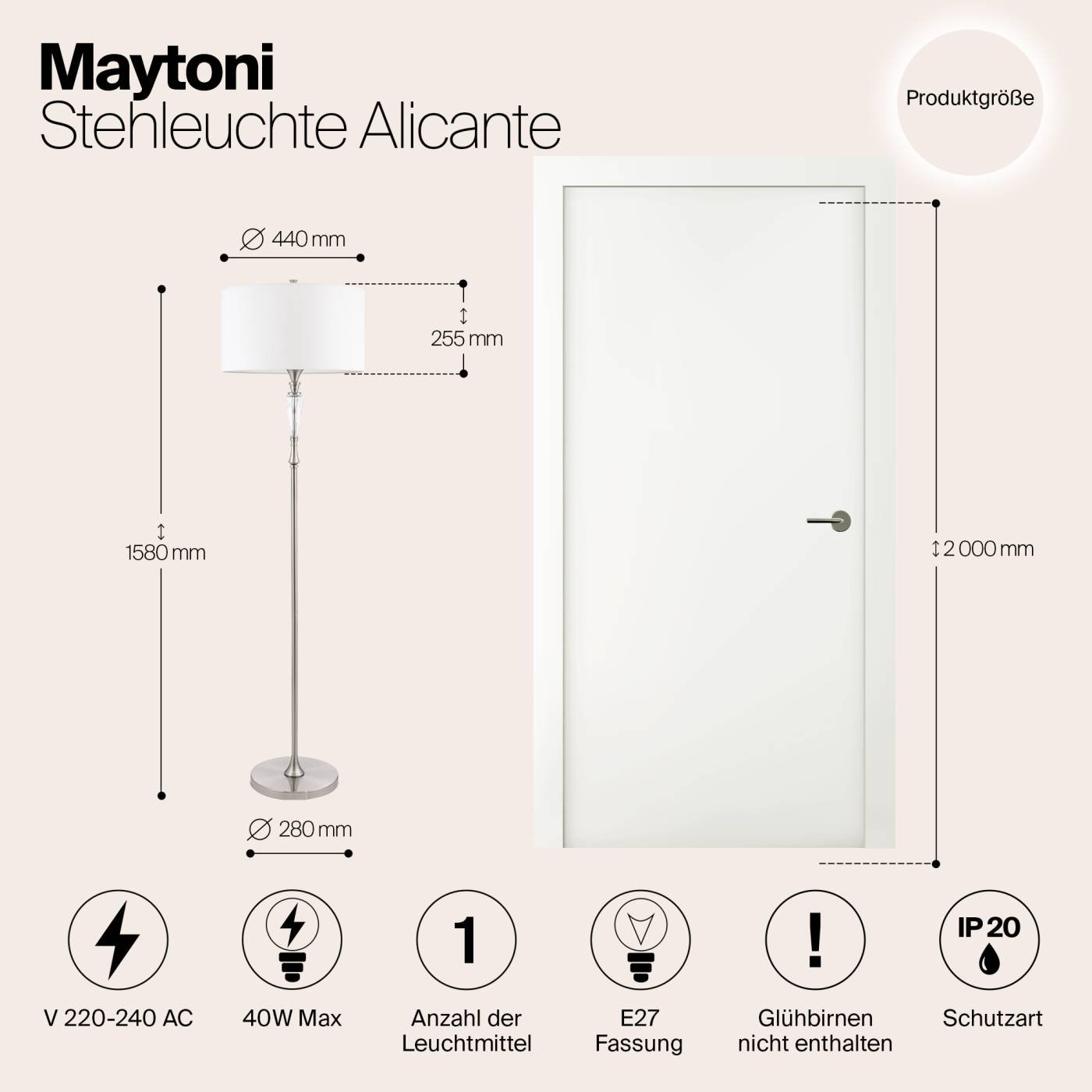 Торшер Maytoni Alicante MOD014FL-01N