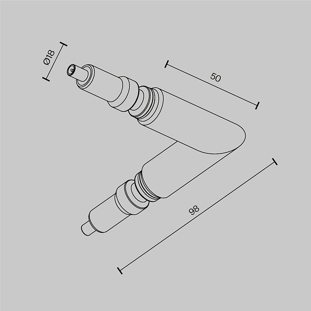 L-образный коннектор для штанговой системы Axity Maytoni Accessories for system Axity CA006EC-BS