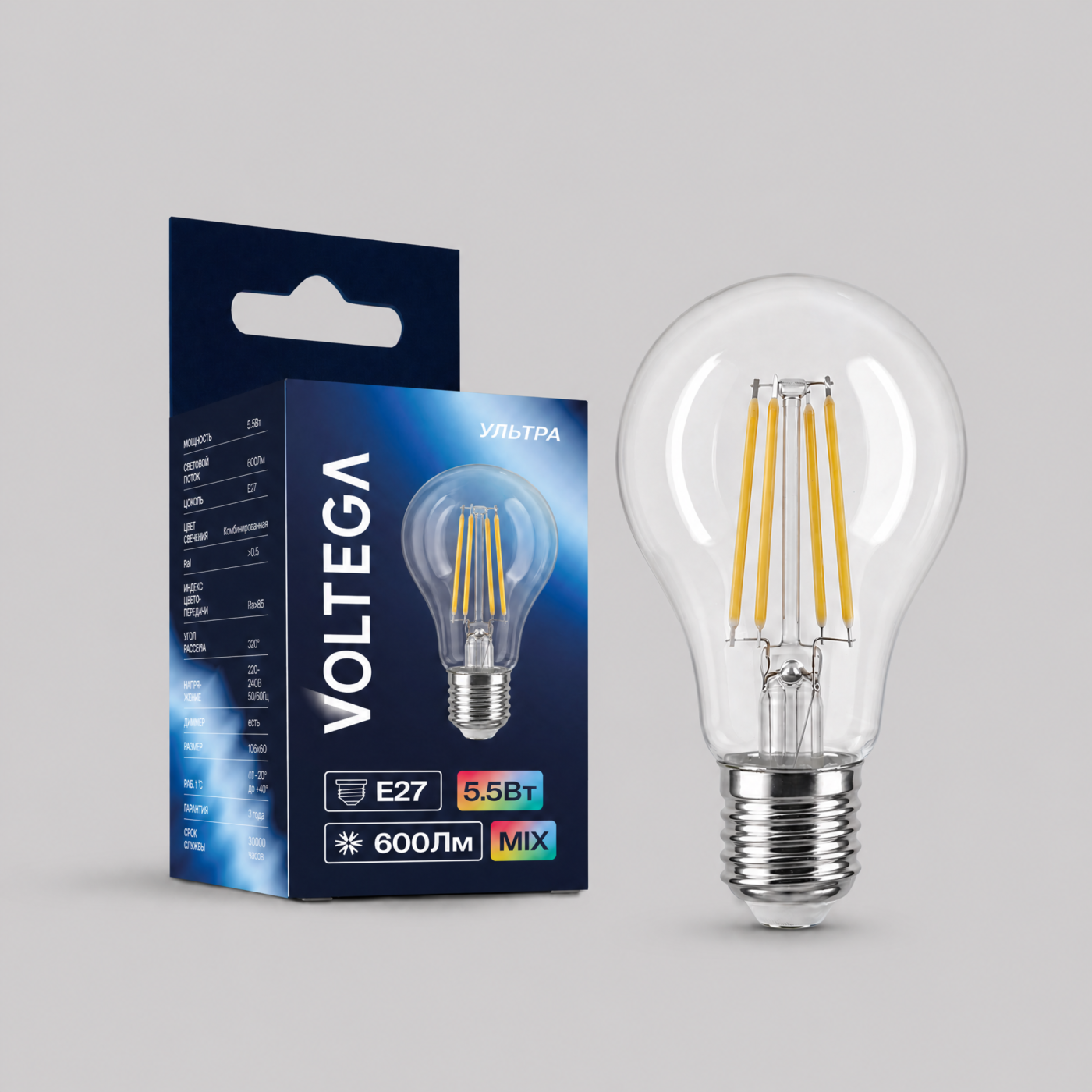 Светодиодная лампочка Wi-Fi smart Voltega 3031