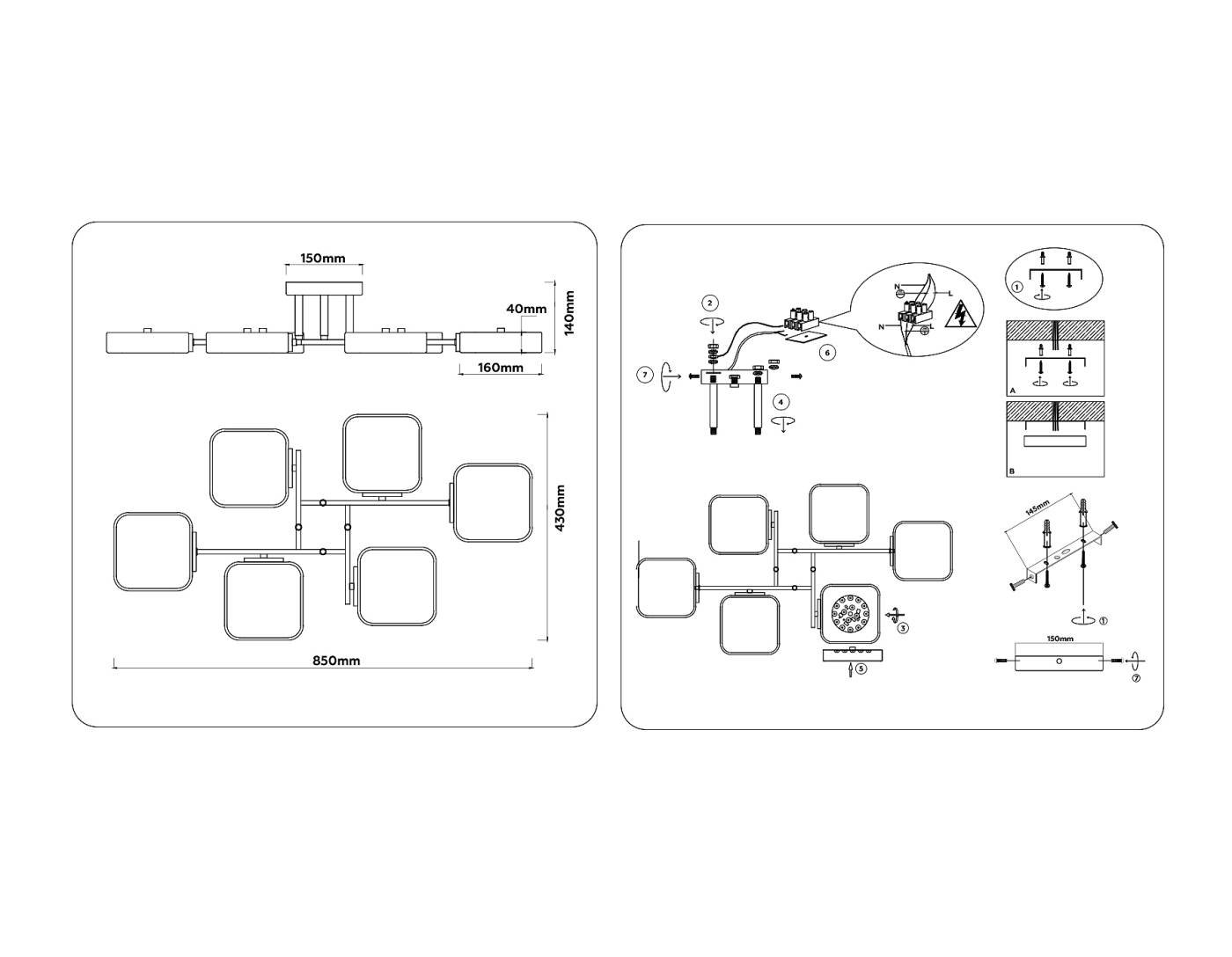Потолочная люстра Ambrella LineTech FL4886