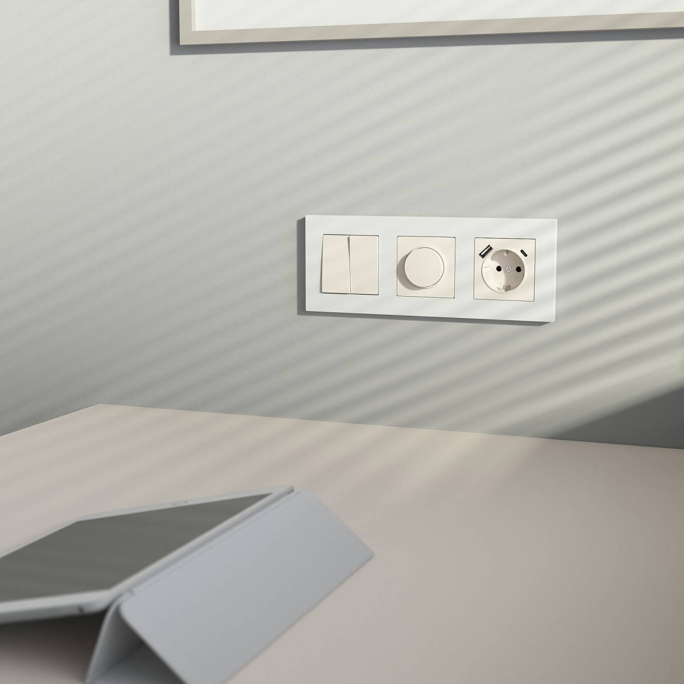 Розетка Werkel W1171762/ Розетка с заземлением, шторками и USB тип A+C (айвори матовый)