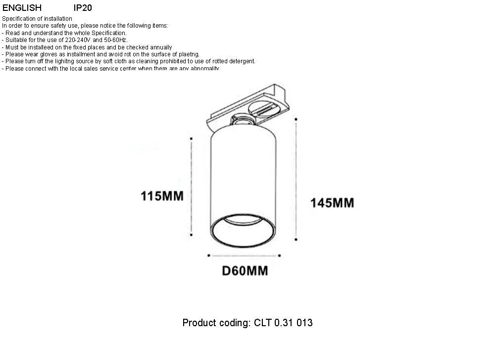 Трековый светильник Crystal Lux CLT CLT 0.31 013 BL-BL
