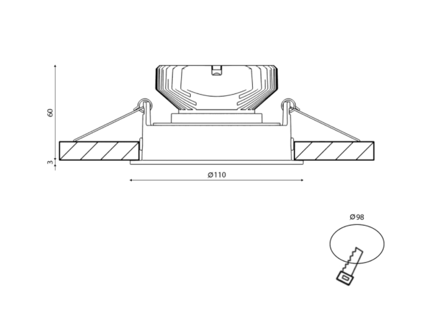 00-00003956 Корпус светильника встраиваемый, серия COMBO 1, SWG PRO 00-00003956