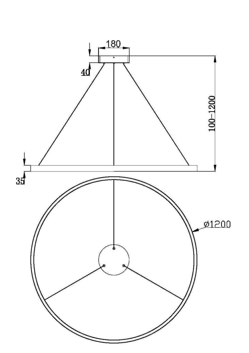 MOD058PL-L65BS3K Подвесная люстра Maytoni Rim MOD058PL-L65BS3K