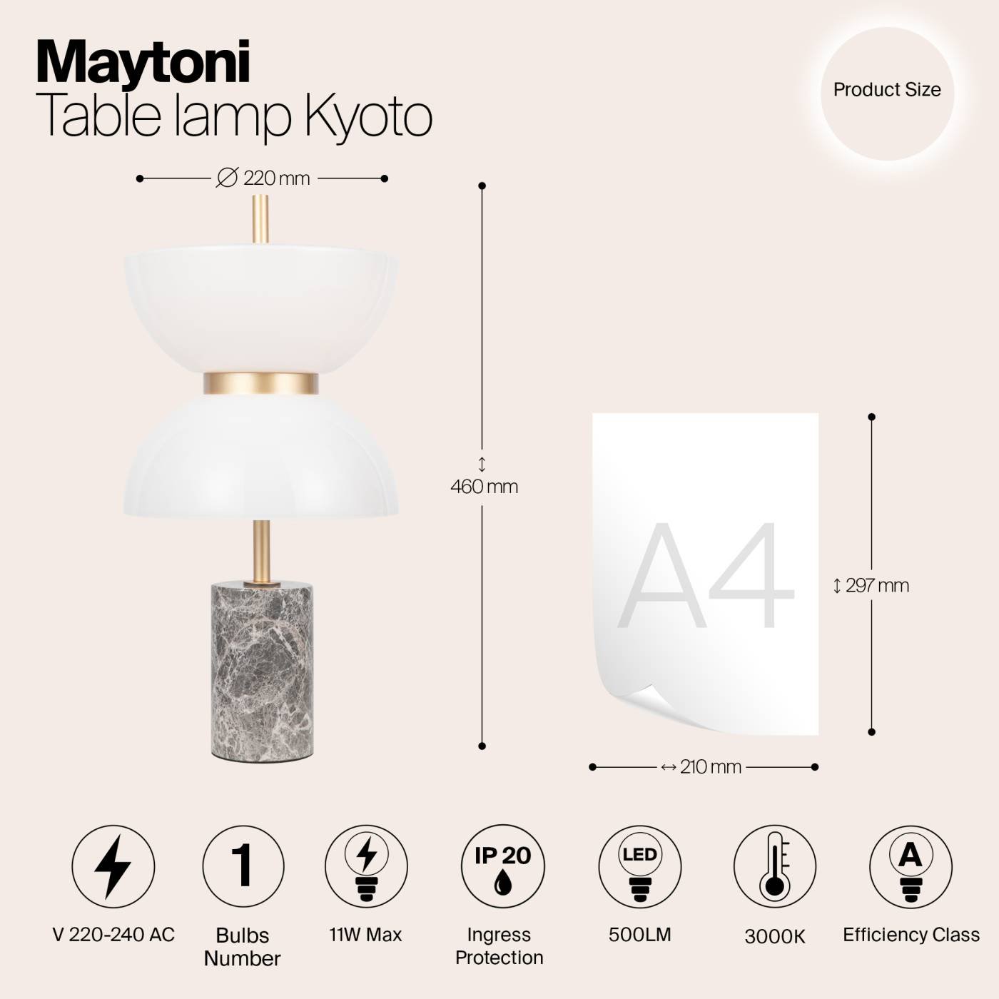 MOD178TL-L11GR3K Настольная лампа Maytoni Kyoto MOD178TL-L11GR3K