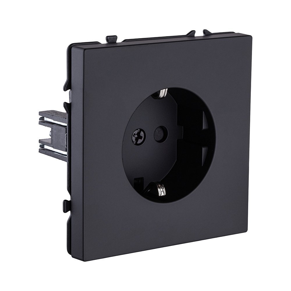 EC-014BK Розетка штепсельная SCHUKO 16A/250 В, черный матовый Kollinger Eclipse EC-014BK