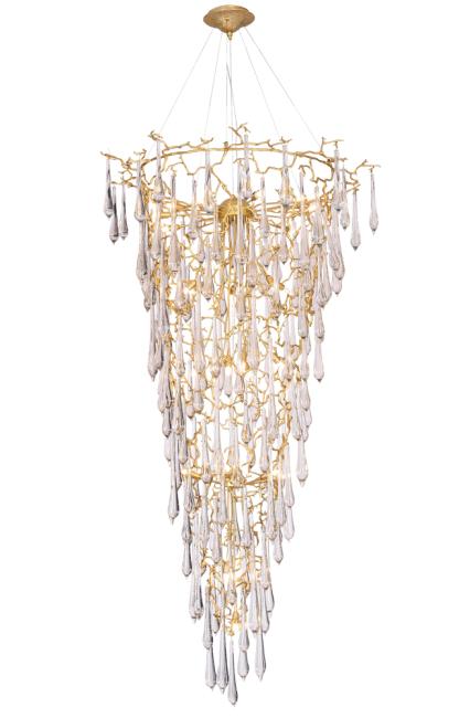 Люстра каскадная Crystal Lux Reina REINA SP34 D1200 GOLD PEARL