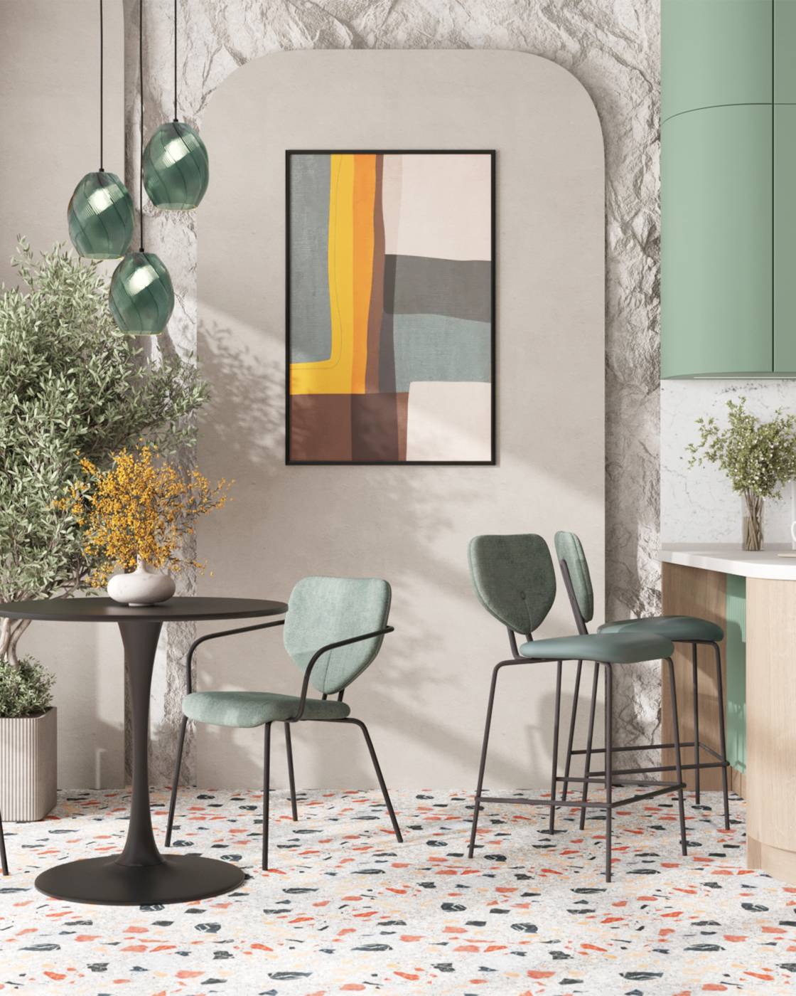 B2339-H65 M8539+Curio-37 Полубарный стул Stool Group Masey B2339-H65 M8539+Curio-37