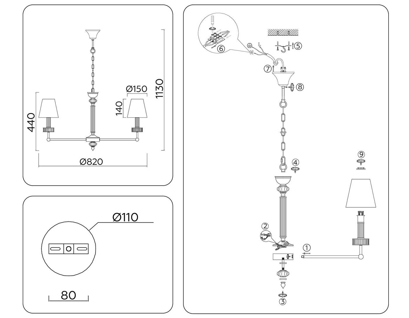 LH71003 Подвесная люстра Ambrella Heigh Light LH71003