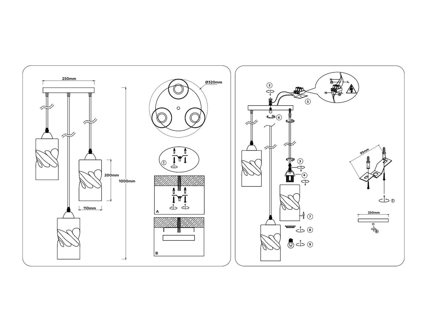 Светильник подвесной Ambrella Loft TR3414