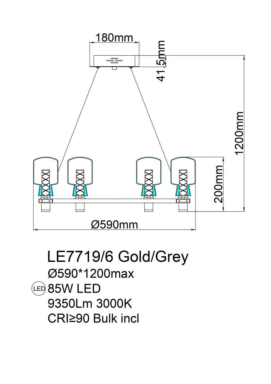 LE7719/6 Nickel Подвесная люстра LEON Marie LE7719/6 Nickel