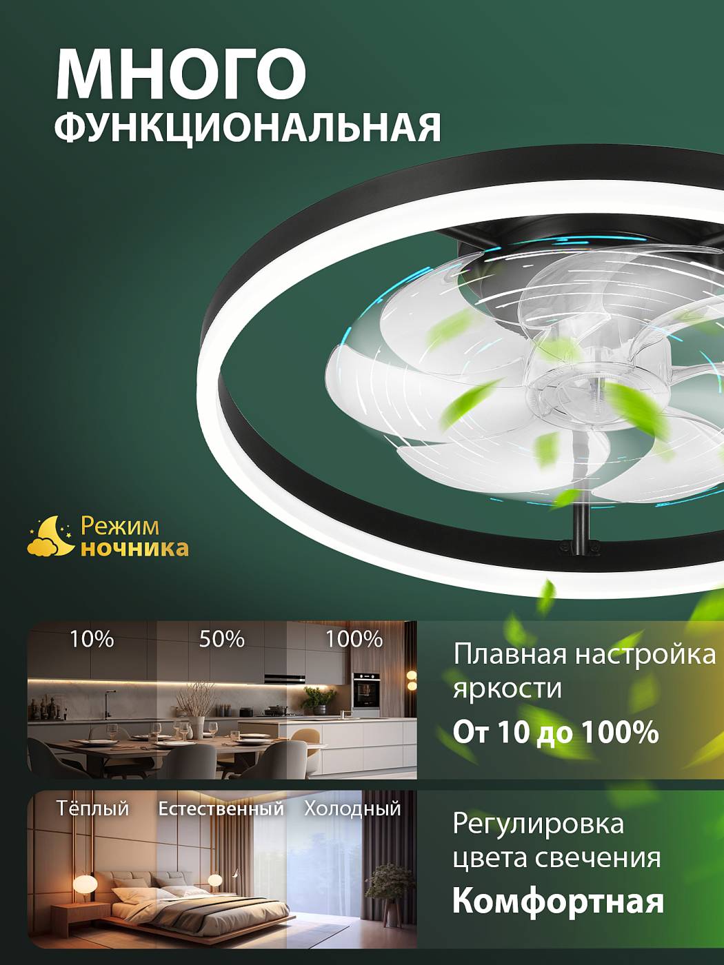 Потолочная люстра Natali Kovaltseva Ledfan LED LAMPS 81490