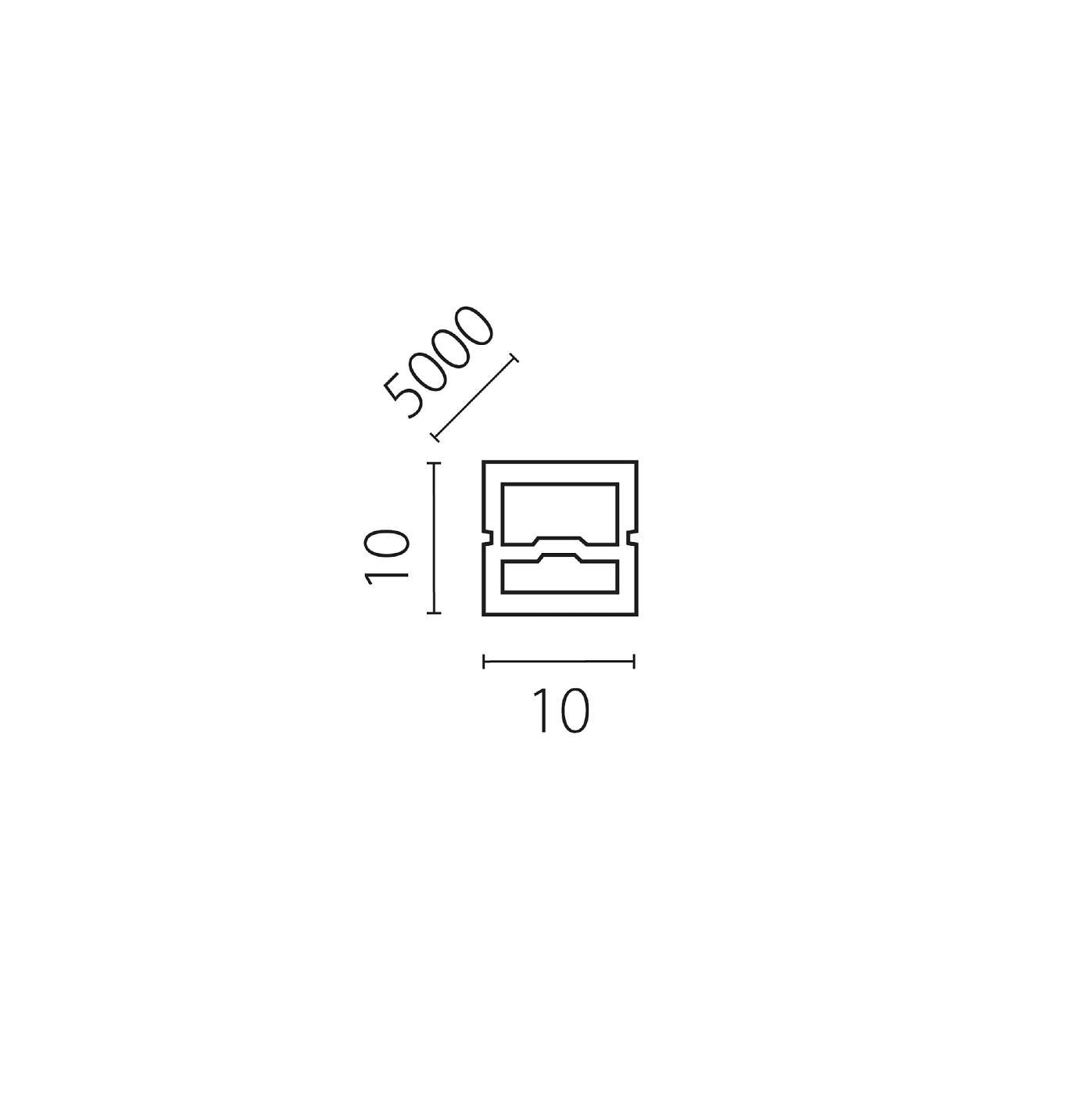 Профиль квадратный силиконовый 10х10 мм (тип В) PROFILED 5м/упак д/LED ленты Lightstar Profiled 441006