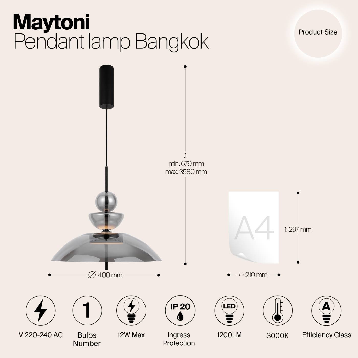 MOD185PL-L6B3K6 Светильник подвесной Maytoni Bangkok MOD185PL-L6B3K6