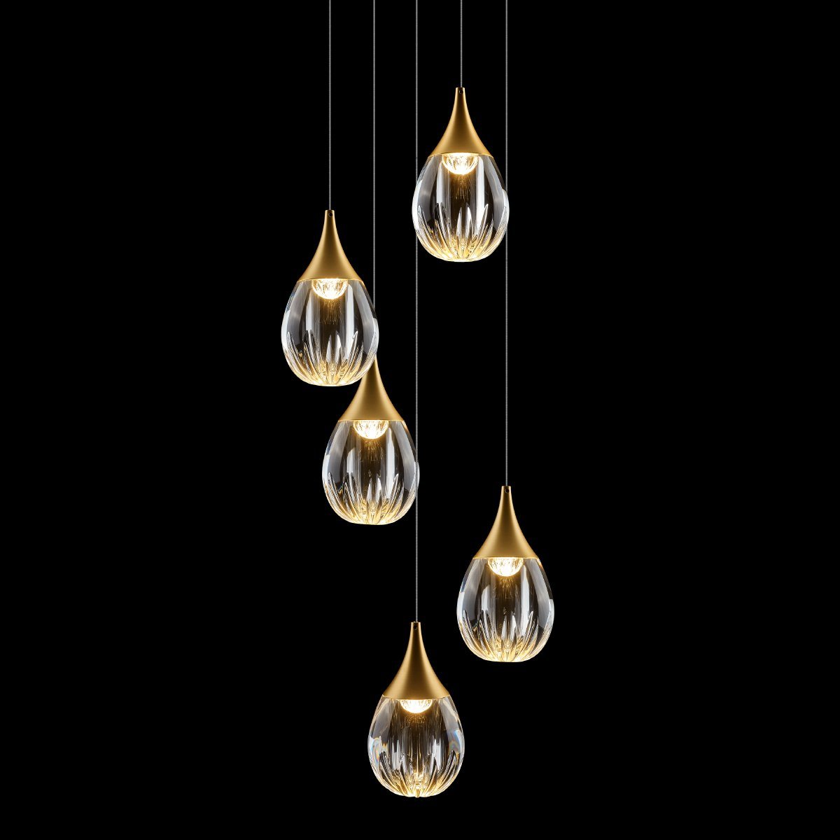 MD24001004-5A gold/clear Люстра каскадная Delight Collection Stilla MD24001004-5A gold/clear