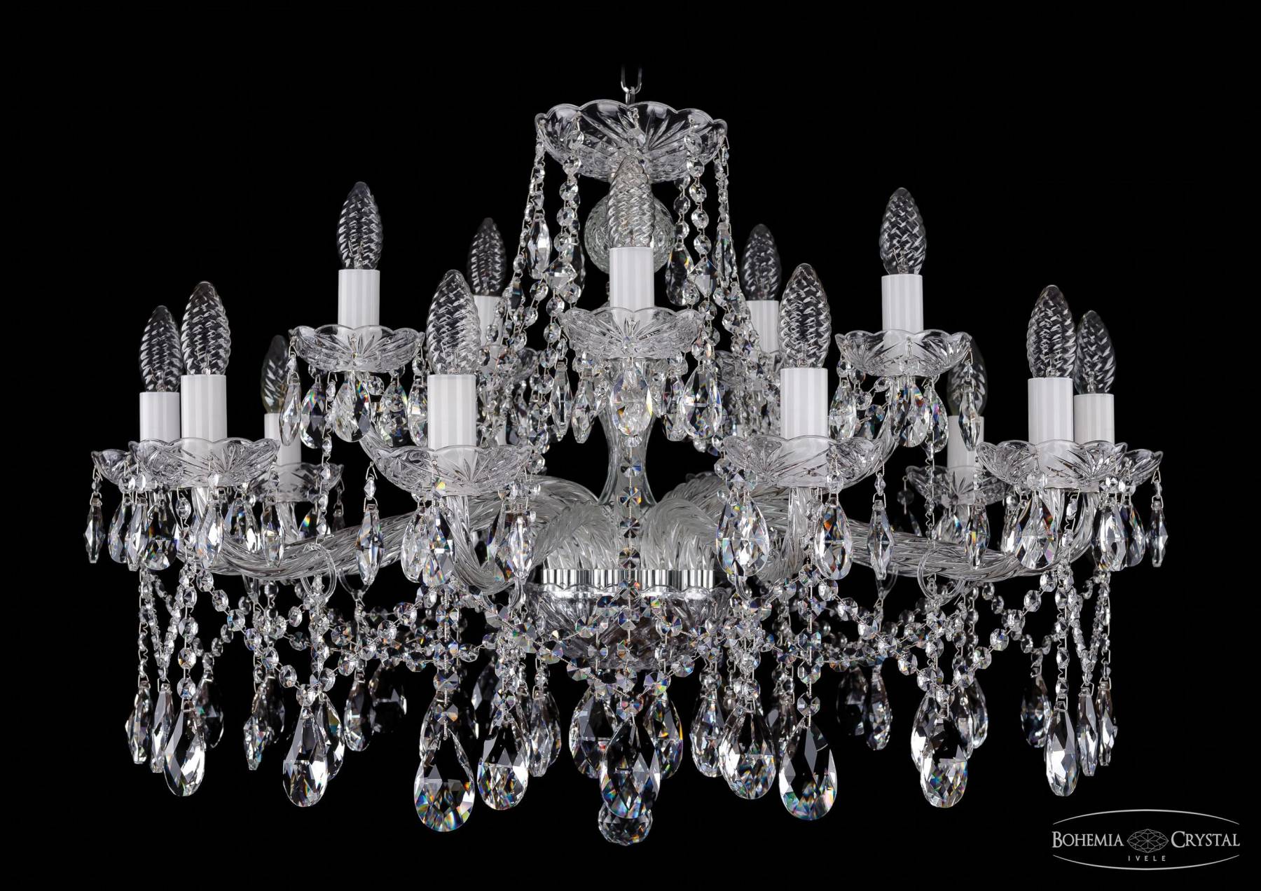 1413/10+5/300 Ni Подвесная хрустальная люстра 1413 Bohemia 1413/10+5/300 Ni