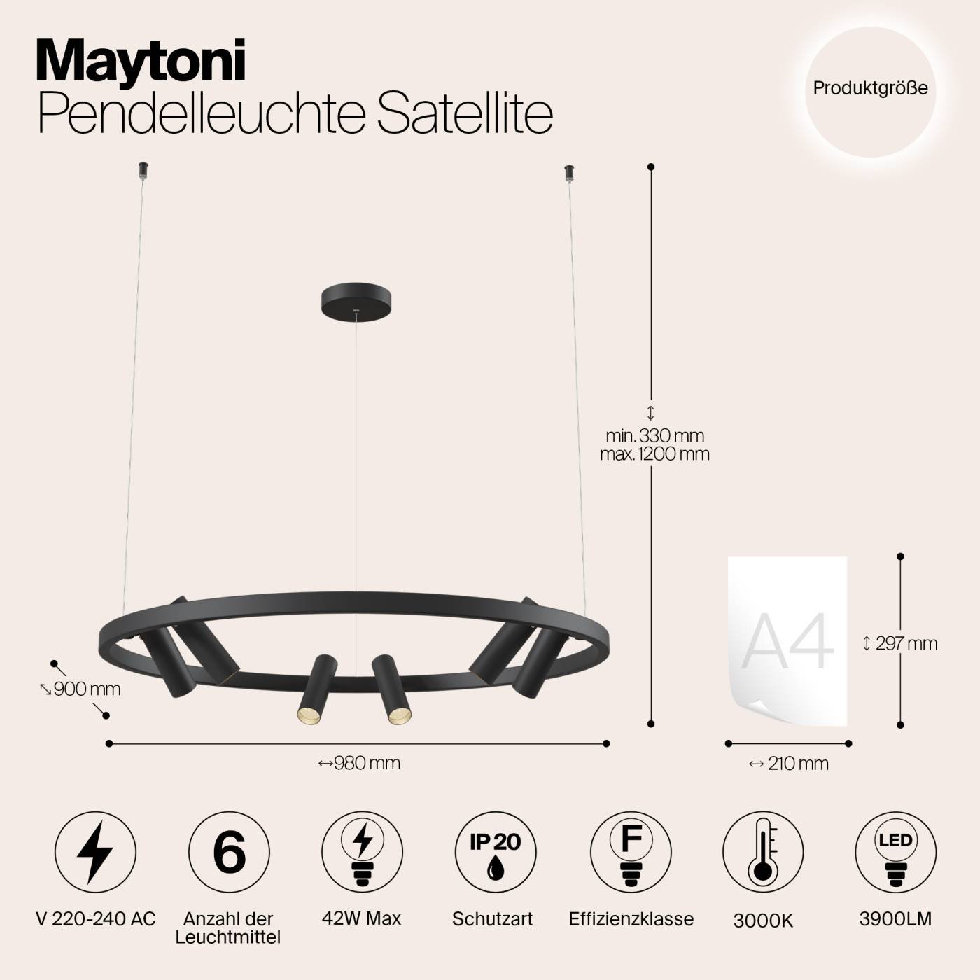 MOD102PL-L42B Светильник подвесной Maytoni Satellite MOD102PL-L42B