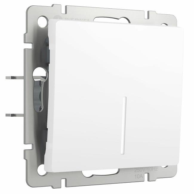 Выключатель Werkel W1110161/ Выключатель одноклавишный с подсветкой (белый матовый)