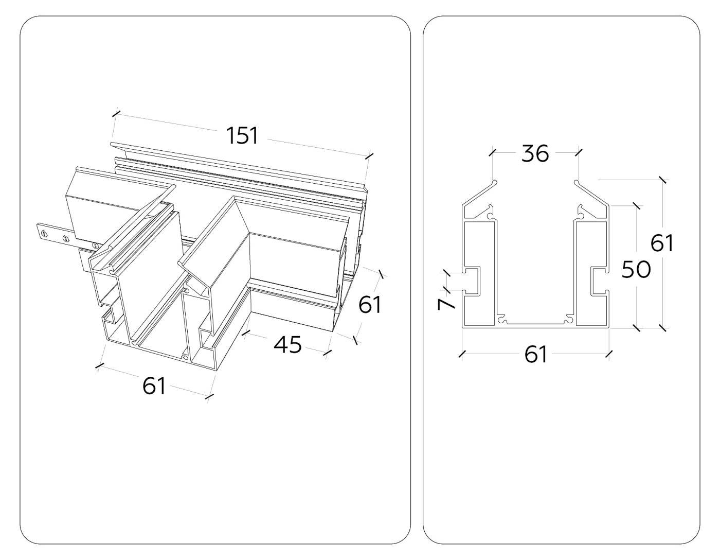 Коннектор Т-образный для корпуса в натяжной потолок Ambrella Magnetic 220V GL1044