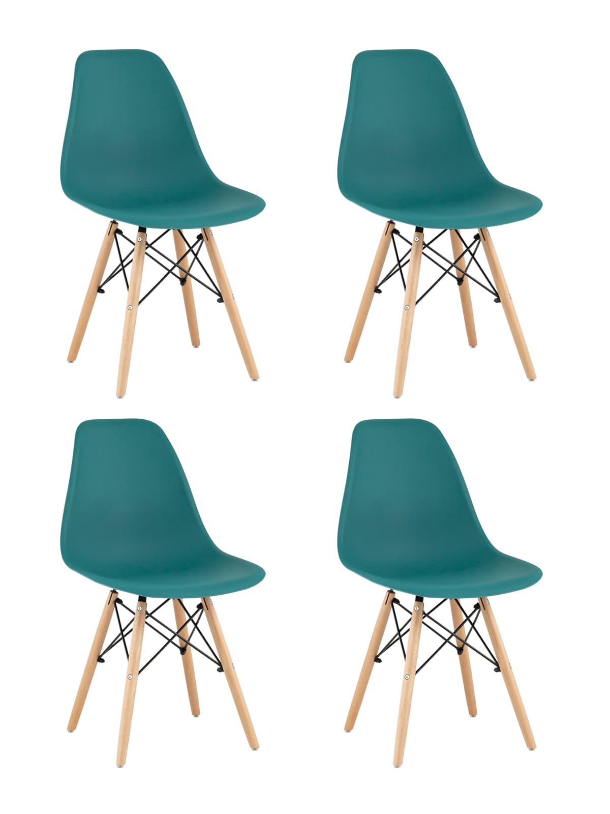 Y801-V SEAT dark green x4 Комплект стульев Stool Group Style DSW Y801-V SEAT dark green x4