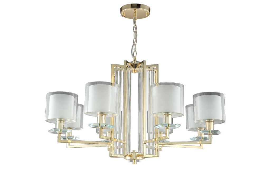 NICOLAS SP-PL8 GOLD/WHITE Подвесная люстра Crystal Lux Nicolas NICOLAS SP-PL8 GOLD/WHITE